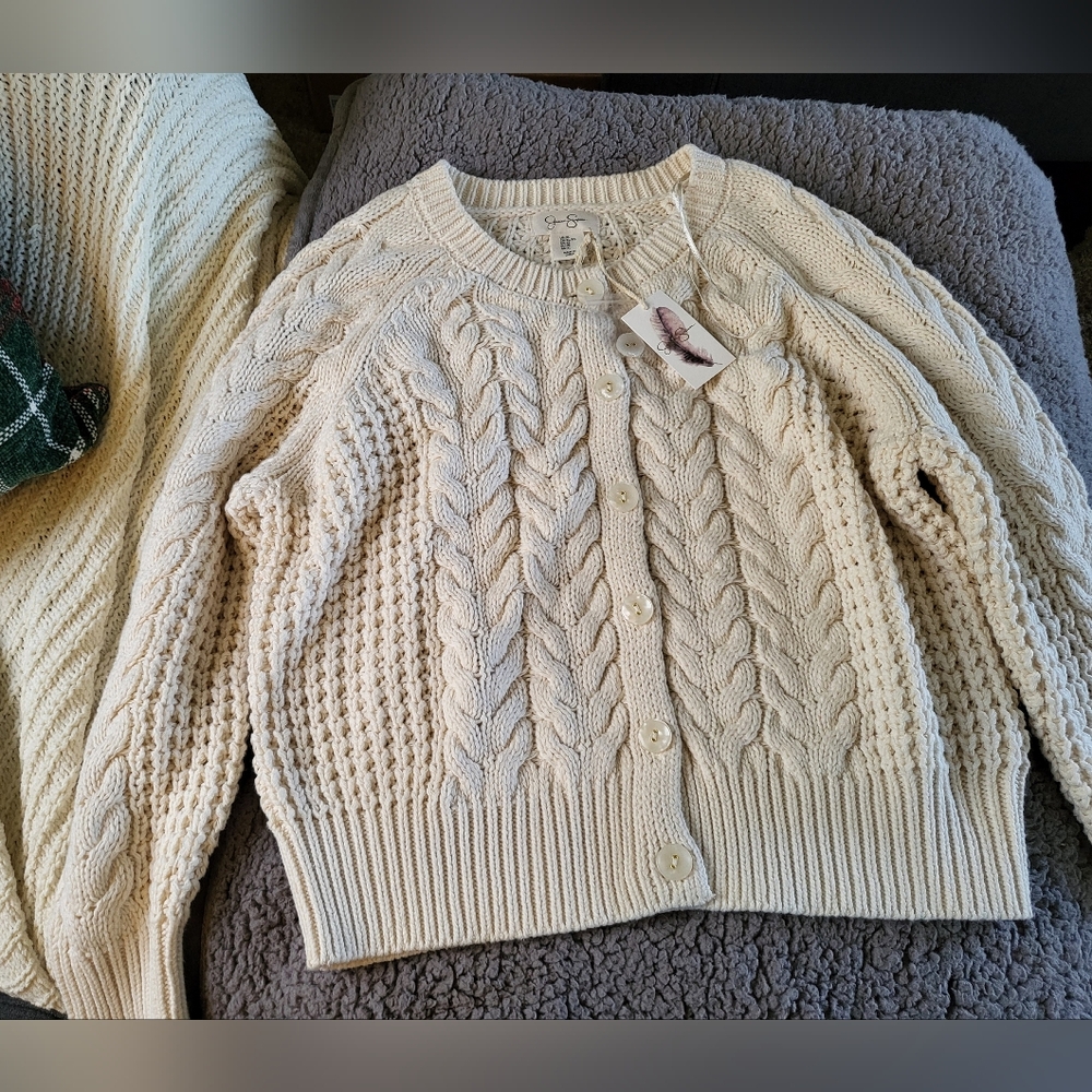 Jessica Simpson Knit Cream Sweater Size XL